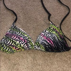 Black and neon bikini top